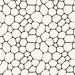 Wall Mural - vector seamless pattern. monochrome organic shapes. stylish structure of natural grid. hand-drawn ab
