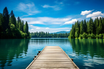  Serene Beauty of The Untouched Lake Encapsulated in Bright Daylight
