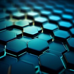 Poster - Colorful hexagonal abstract background for material science and technology research