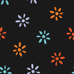 Wall Mural - Seamless pattern with colorful flowers