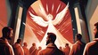 Shavuot, Pentecost sunday holy spirit, Dove, Holy Spirit, and Flame for Pentecost illustration.