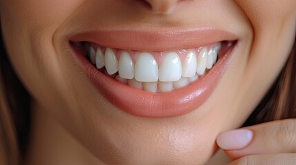 Close Up of a Womans Smile With White Teeth