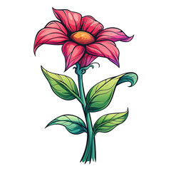 Wall Mural - A flowers illustration cartoons style. On transparent background. png.