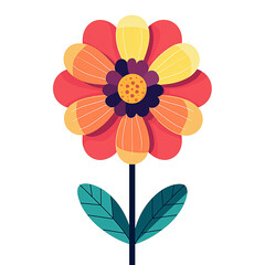 Wall Mural - A flowers illustration flat style. On transparent background. png.