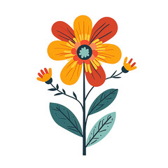 Wall Mural - A flowers illustration flat style. On transparent background. png.