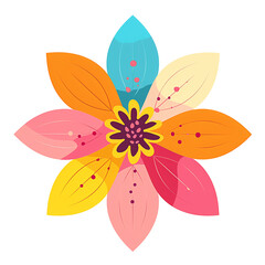 Wall Mural - A flowers illustration flat style. On transparent background. png.