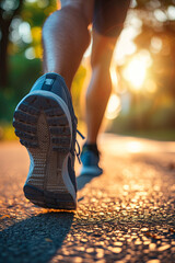 He prepares to run for exercise. Health care concept