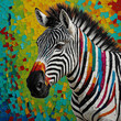 modern colorful abstract oil painting of  zebra, artist collection of animal painting for decoration and interior, canvas art, abstract. wall art	, mosaic art