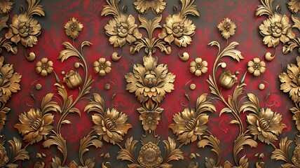 regal baroque floral wallpaper design