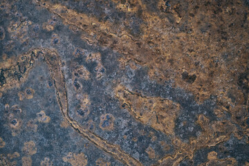 Wall Mural - Rusty metal barrel texture detail. Scratched paint and rust. Abstract background. Old rusted metallic door. Close up view of corroded and rusted metal. Rusted metal background in vintage style