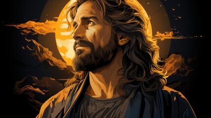 Wall Mural - Portrait of Jesus