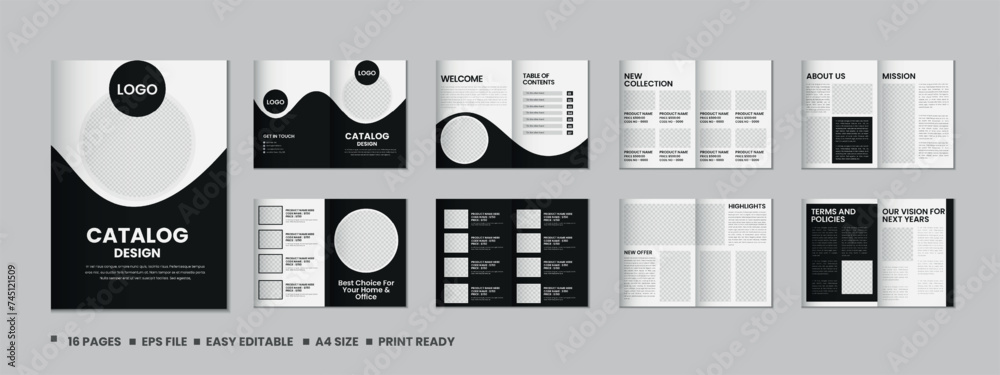 Multipurpose product catalog design, company furniture product ...