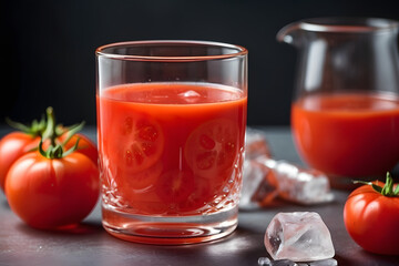 Canvas Print - tomato juice in a watermelon glass