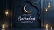Ramadan Kareem poster design with background, ramadan kareem typography