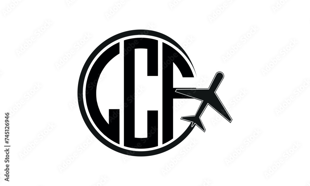 LCF three initial letter circle tour & travel agency logo design vector ...