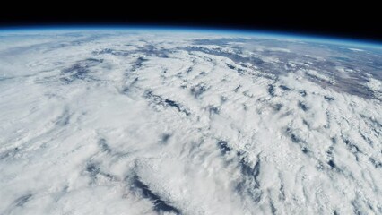 Wall Mural - blue planet earth from space. land and clouds seen from above. view from international space station
