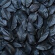 © Nisit - Textures of abstract black leaves for tropical leaf background, top view