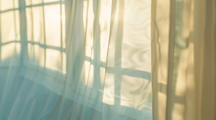Poster - Realistic and minimalist blurred natural light windows, shadow overlay on wall paper texture, abstract background