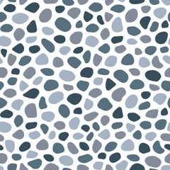 Wall Mural - Pebble seamless pattern vector illustration. Cute summer repeated background. Paving, shingle beaches template wallpaper for interior designs, beauty, wrapping paper. Doodle sea stones backdrop.