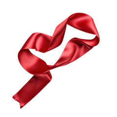Red ribbon on white or transparent background