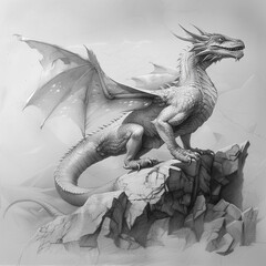 Wall Mural - A dragon fantasy fairytale art monster creature artwork illustration