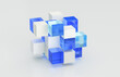 Abstract futuristic innovation business technology background with isometric 3d cube. 3d rendering.