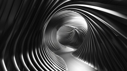 Poster - Grey tunnel of lines. Abstract background or screensaver. AI generative.