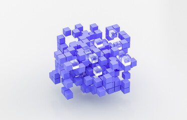 Poster - Abstract futuristic innovation business technology background with isometric 3d cube. 3d rendering.