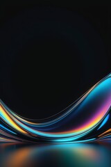 Poster - Abstract silky and shiny waves on a dark background, vertical composition