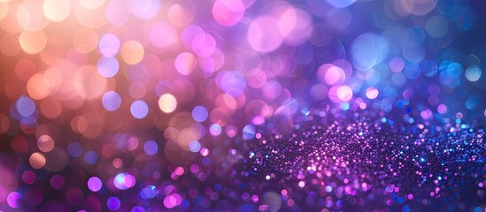 Poster - A vibrant violet and brilliant blue bokeh blur together on a summer background, creating a mesmerizing display of colors and movement.