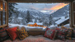 Cozy winter scenes in mountain cabins, magazine photography warmth - (3)