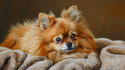 Wall Mural - the sophistication and elegance of an adult Pomeranian