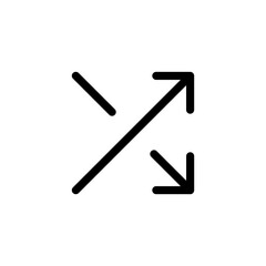 Leinwandbilder - shuffle icon, random symbol with two arrow - andomize randomize playlist line outline icon, Shuffling icon. two ways icon
