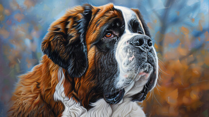 Wall Mural - the noble and gentle demeanor of a Saint Bernard