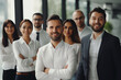 © song - Confident Business Professionals Smiling Directly at Camera in Workplace Environment