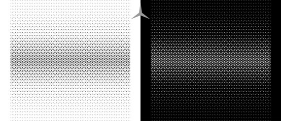 Leinwandbilder - Abstract background with repeated stars in halftone design. Black shape on a white background and the same white shape on the black side.