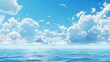 Scenic view of clouds in the sky reflecting on a large body of water. Suitable for travel and nature concepts