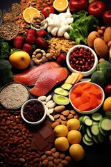 Aufkleber - A table filled with different types of food. Great for food blogs or restaurant menus