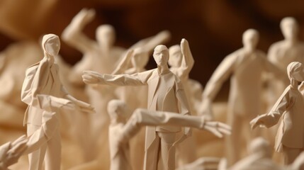 Poster - Close up shot of paper figurines, suitable for various creative projects