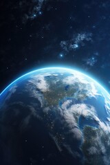 Poster - A breathtaking view of Earth from space at night. Perfect for educational materials or science publications