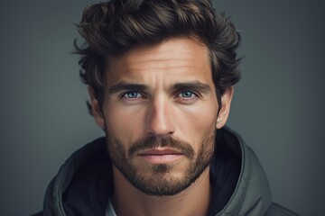 Aufkleber - A close up image of a man with a beard. Can be used for various projects