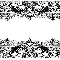 frame, floral, border, vintage, vector, decoration, flower, ornament, design, illustration, pattern, black, swirl, card, wedding, ornate, banner, art, decor, invitation, leaf, element, style, scroll, 