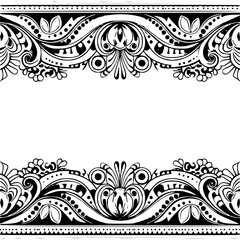 frame, floral, border, vintage, vector, decoration, flower, ornament, design, illustration, pattern, black, swirl, card, wedding, ornate, banner, art, decor, invitation, leaf, element, style, scroll, 