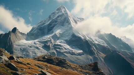 Aufkleber - Snow covered mountain peak, perfect for nature enthusiasts