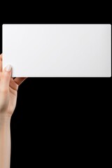 Poster - Person holding a white sign, suitable for various messages and announcements