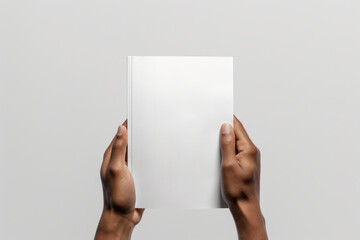 Aufkleber - Person holding a white paper, versatile image for various uses