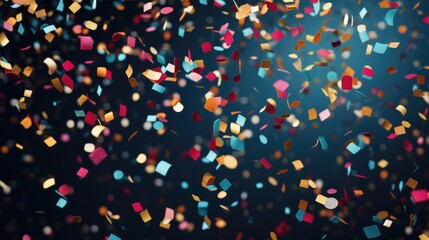 Poster - A festive image with confetti falling from the sky. Ideal for party and event concepts