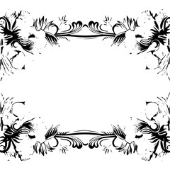 frame, floral, border, vintage, vector, decoration, flower, ornament, design, illustration, pattern, black, swirl, card, wedding, ornate, banner, art, decor, invitation, leaf, element, style, scroll, 