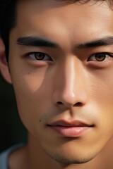 Poster - Close up of a young man with striking brown eyes, perfect for a variety of projects