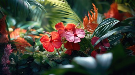 Poster - Close up shot of a bunch of colorful flowers, perfect for floral designs